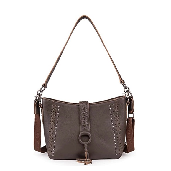 Montana West Soft Leather Brown Western Style/Boho style Satchel/crossbody - Picture 1 of 6